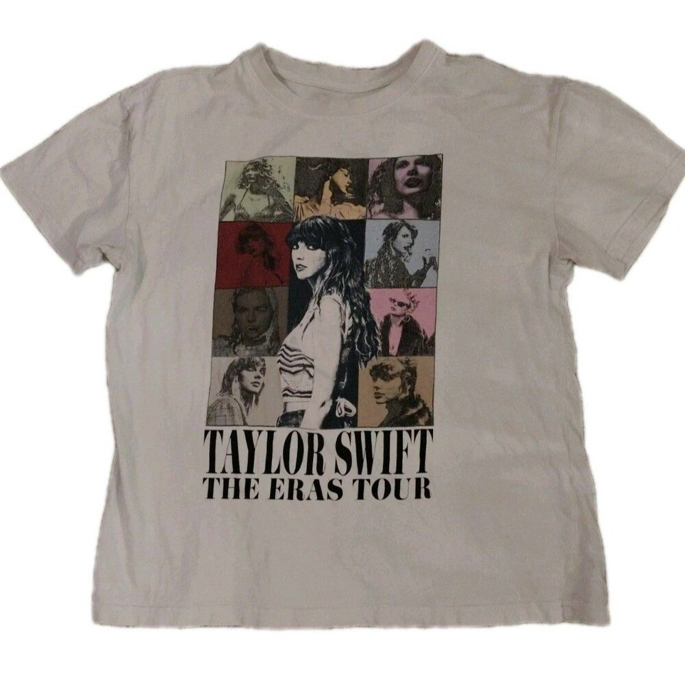 2023 Taylor Swift Eras Tour T Shirt Size M Cotton Short Sleeve White Sm Flaw - Picture 4 of 8